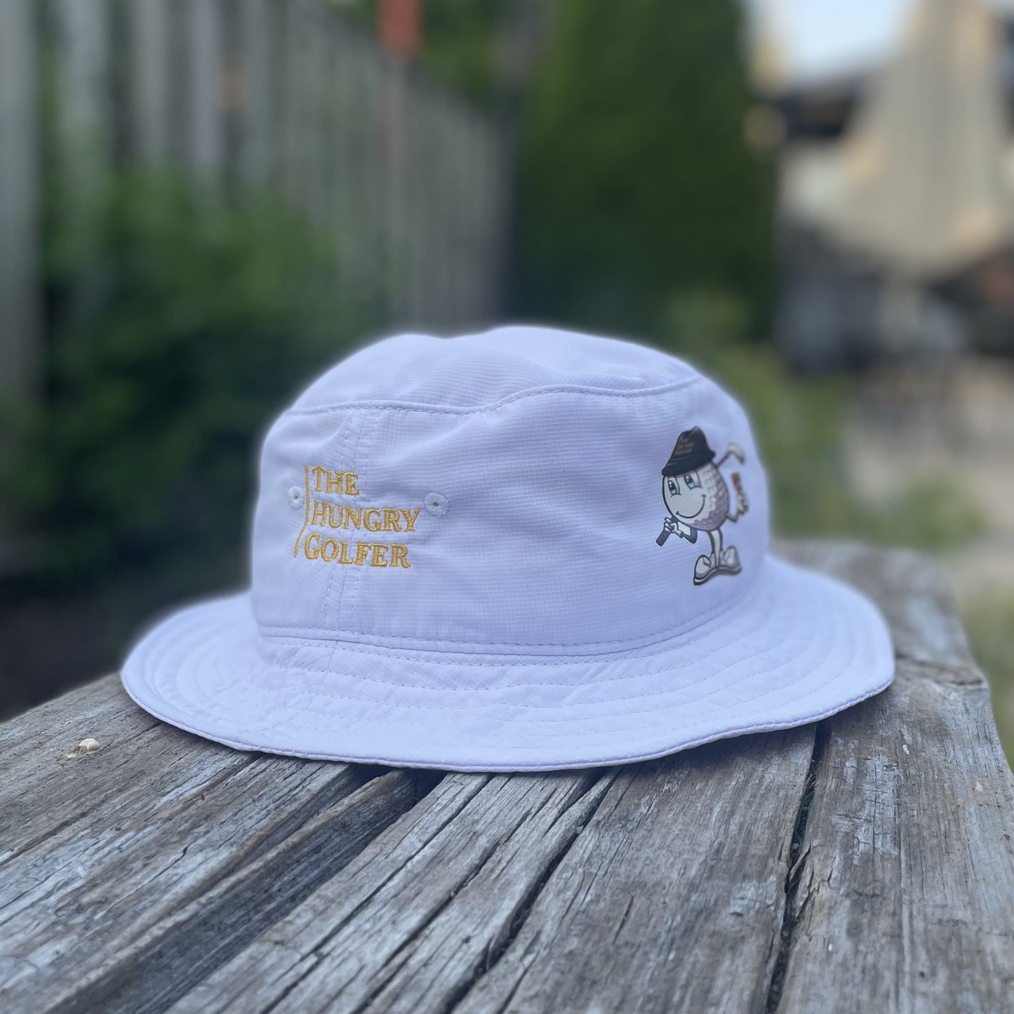 White, Moisture Wicking, Bucket Hat