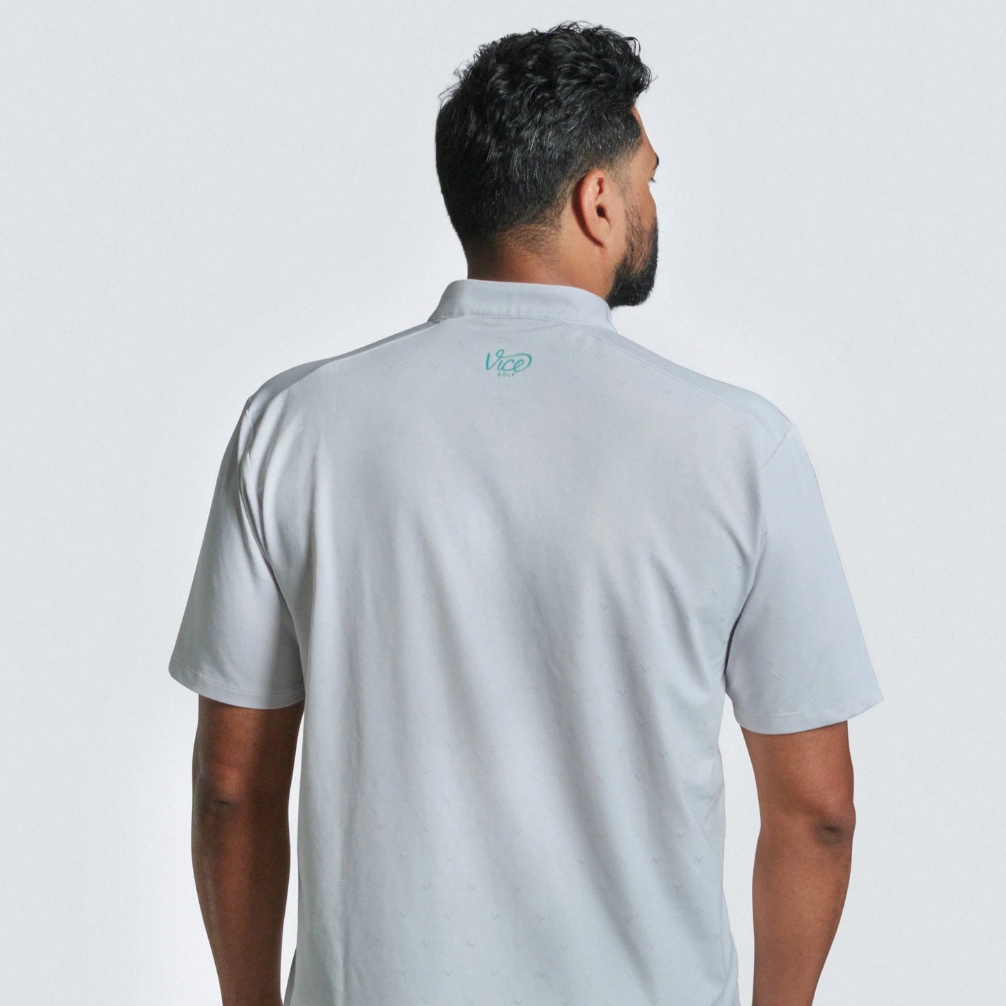 VICE -Camo Quarter Zip Polo - Blue/Grey