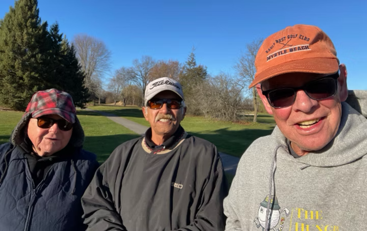 Larry, Sal, and Richard at Bay of Quinte Golf & Country Club on November 13, 2024. Still Golfing!