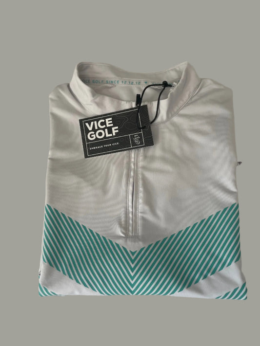 VICE -Camo Quarter Zip Polo - Blue/Grey