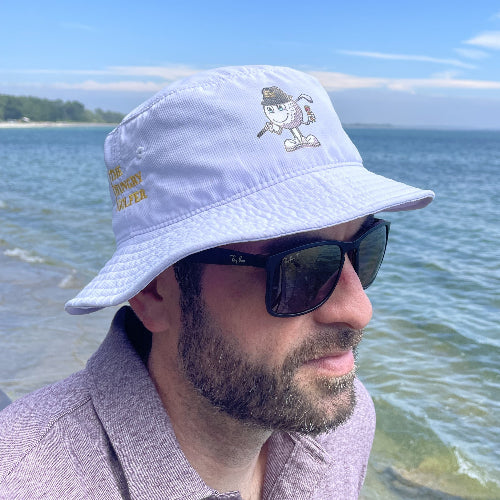 White, Moisture Wicking, Bucket Hat